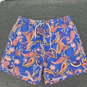 Polo Ralph Lauren‎ Swim Summer Trunks Blue Paisley Print Drawstring L